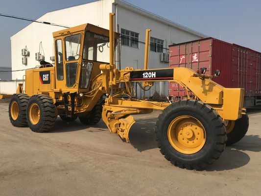 10.3L Displacement 21000kg Caterpillar 120H รถเกลี่ยดินมือสอง ผู้ผลิต
