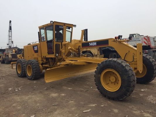 Caterpillar 140H เวลาทำงาน 1200h 6 กระบอกสูบเกรดเดอร์ถนนเก่า ผู้ผลิต